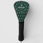 Golfer Logo/Monogram golf leven groen Golfheadcover (Voorkant)