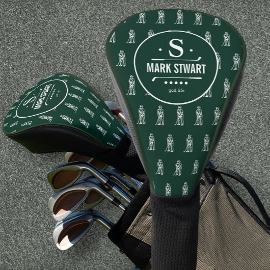 Golfer Logo/Monogram golf leven groen Golfheadcover
