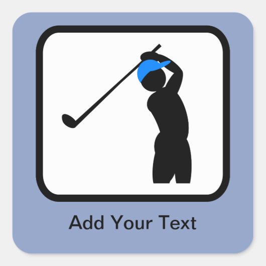  Golfer-Logo Vierkante Sticker (Voorkant)