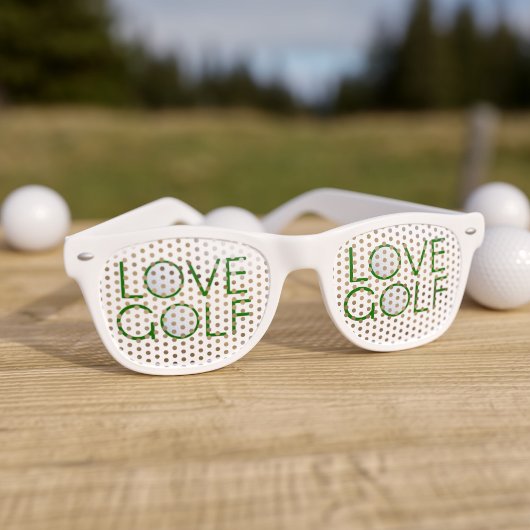 Golfer Love Golf Witte Retro Zonnebril