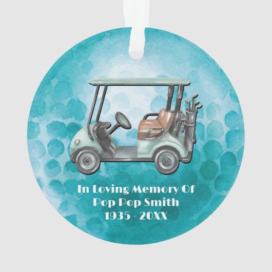 Golfer Loving Memory Golf Memorial Ornament (achterkant)