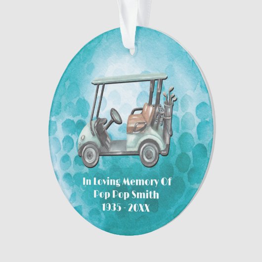 Golfer Loving Memory Golf Memorial Ornament (voorkant)