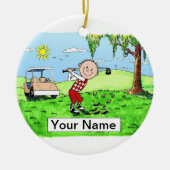 Golfer - Male Keramisch Ornament (Voorkant)