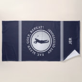 Golfer Male Sports Pro Golf Ball Cute Blue Strandlaken (Voorkant)