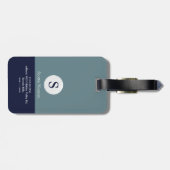 Golfer Man met Golfclub blauw Bagagelabel (Achterkant horizontaal)