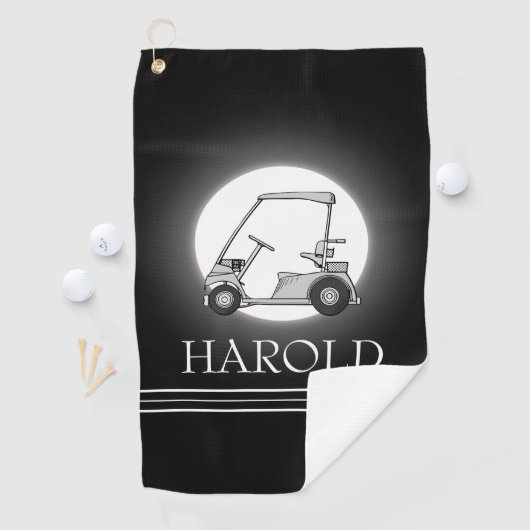 Golfer Mannen Zwart Golfhanddoek (Insitu)