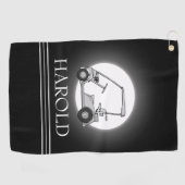 Golfer Mannen Zwart Golfhanddoek (Horizontaal)