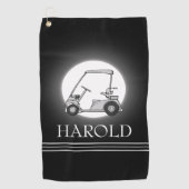 Golfer Mannen Zwart Golfhanddoek (Voorkant)