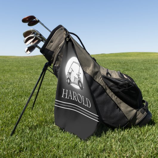 Golfer Mannen Zwart Golfhanddoek (Groen)