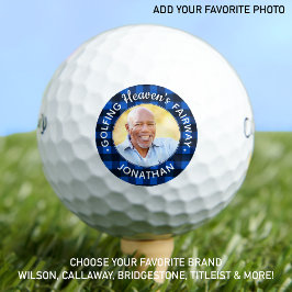 Golfer Memorial Blue Pset Persoonlijke foto Golfballen
