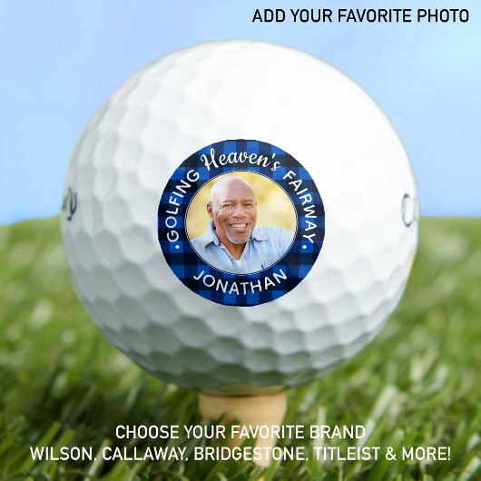 Golfer Memorial Blue Pset Persoonlijke foto Golfballen