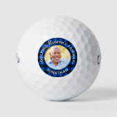 Golfer Memorial Blue Pset Persoonlijke foto Golfballen (Voorkant)