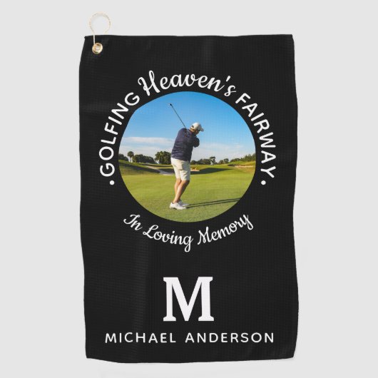 Golfer Memorial Golfing Heaven's Fairway Foto Golfhanddoek (Voorkant)