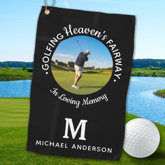 Golfer Memorial Golfing Heaven's Fairway Foto Golfhanddoek