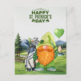 Golfer met Beer & Shamrock St. Patrick's Day Feestdagenkaart