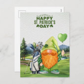 Golfer met Beer & Shamrock St. Patrick's Day Feestdagenkaart (Voorkant / Achterkant)
