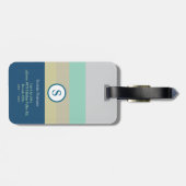 Golfer met Golf Club Elegant Blauw Bagagelabel (Achterkant horizontaal)