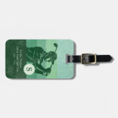 Golfer met Golf Club Elegant Green Bagagelabel (Voorkant horizontaal)