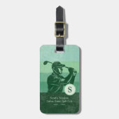 Golfer met Golf Club Elegant Green Bagagelabel (Voorkant verticaal)