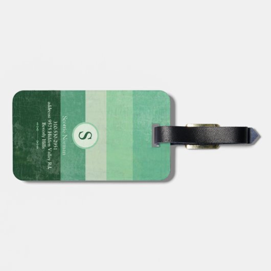 Golfer met Golf Club Elegant Green Bagagelabel (Achterkant horizontaal)