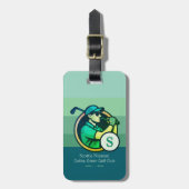 Golfer met Golf Club Man Monogram Bagagelabel (Voorkant verticaal)