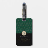 Golfer met golfclub opa Monogram Bagagelabel (Achterkant verticaal)