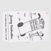 Golfer met Sign Gezegde Hoe gaat het met mijn rijd Golfhanddoek (Horizontaal)