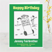 Golfer met Sign Gezegde Hoe gaat het met mijn rijd Kaart (Gele Bloem)