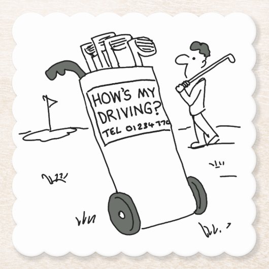 Golfer met Sign Gezegde Hoe gaat het met mijn rijd Kartonnen Onderzetters (Voorkant)