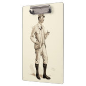 Golfer met tabakspijp en -laarzen Klembord (Links)