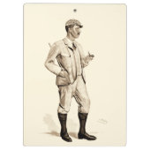 Golfer met tabakspijp en -laarzen Klembord (Achterkant)