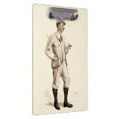 Golfer met tabakspijp en -laarzen Klembord (Rechts)