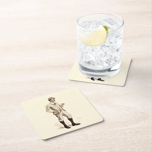  Golfer met tabakspijp en -schoenen Kartonnen Onderzetters (Insitu)