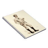 Golfer met tabakspijp en -schoenen Notitieboek (Rechterzijde)