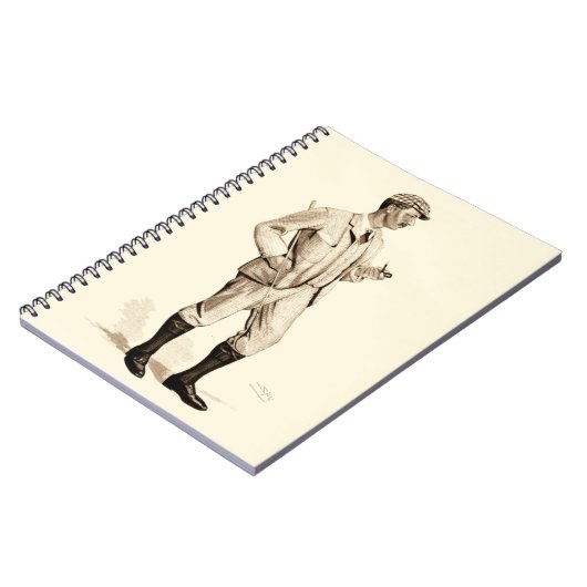 Golfer met tabakspijp en -schoenen Notitieboek (Linkerzijde)