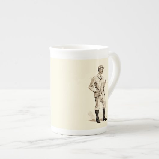 Golfer met tabakspijp en -schoenen Porselein Kop (Voorkant rechts)