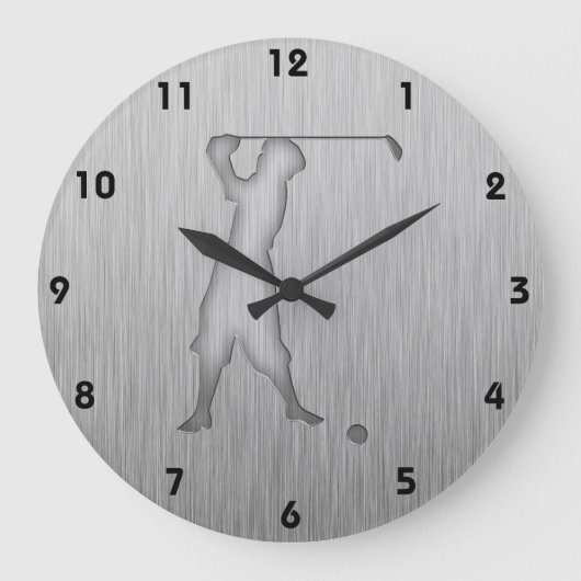 Golfer; metaal-vormig Grote Klok (Voorkant)