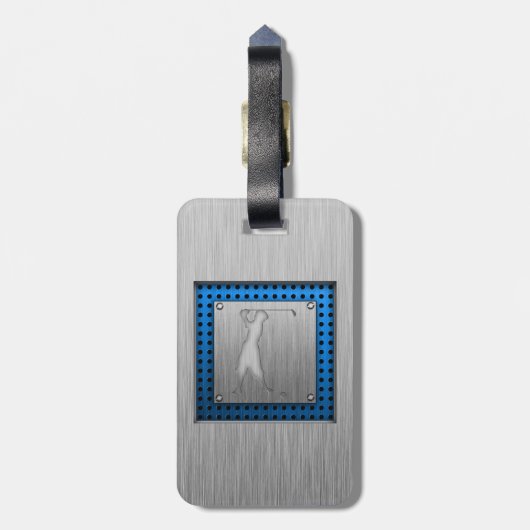 Golfer; Metaalblik Bagagelabel (Achterkant verticaal)