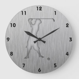  Golfer; Metaalblik Grote Klok