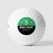 Golfer Modern Green Monogram Golf Balls Golfballen (Voorkant)
