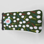 Golfer Modern Patroon Monogram Golfheadcover (Voorkant)
