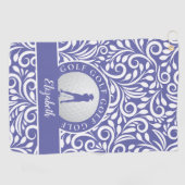 Golfer Modern Patroonnaam Periwinkle Blue Sports Golfhanddoek (Horizontaal)