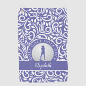 Golfer Modern Patroonnaam Periwinkle Blue Sports Golfhanddoek (Voorkant)