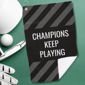 Golfer Modern Zwart Inspirerend Quote Golfhanddoek
