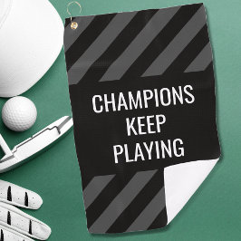 Golfer Modern Zwart Inspirerend Quote Golfhanddoek