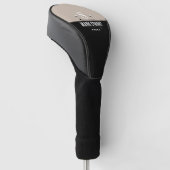 Golfer Modern Zwart Wit Monogram Golfheadcover (Schuin)
