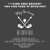 Golfer Moderne Sportapparatuur Monogram naam grijs Golfhanddoek