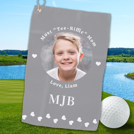 Golfer MOM aangepaste foto gepersonaliseerd monogr Golfhanddoek