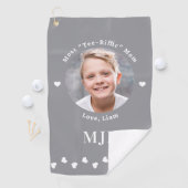 Golfer MOM aangepaste foto gepersonaliseerd monogr Golfhanddoek (Insitu)