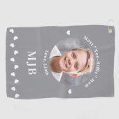 Golfer MOM aangepaste foto gepersonaliseerd monogr Golfhanddoek (Horizontaal)